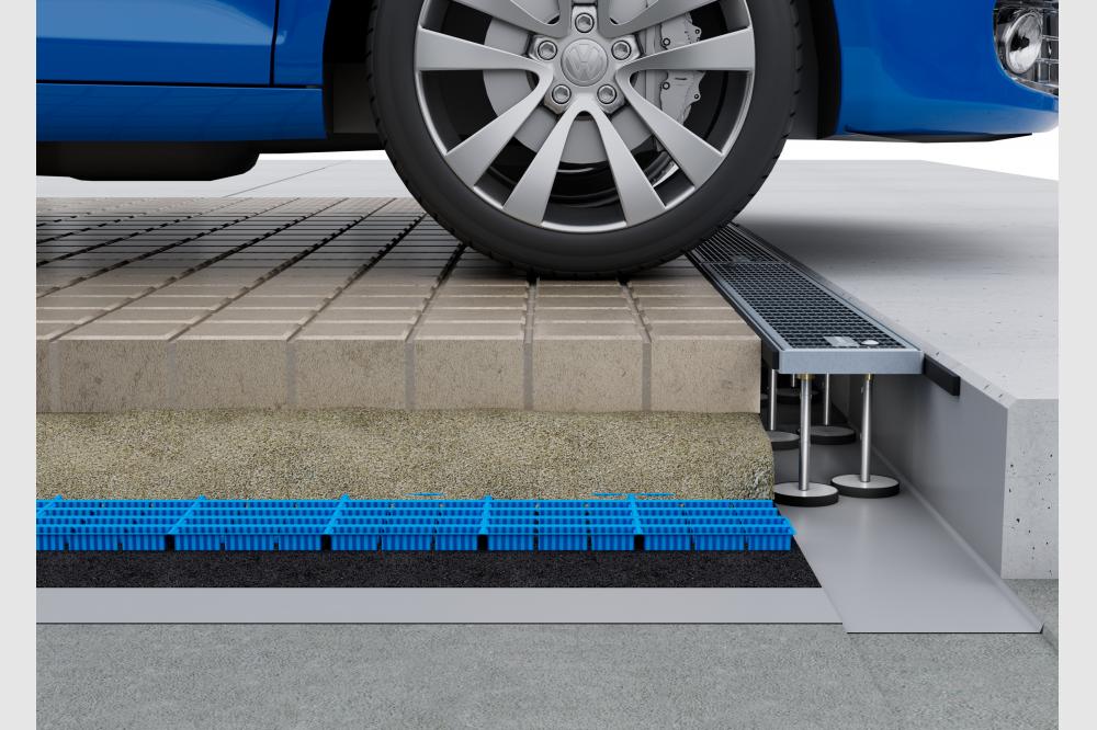 Effektive Linienentw&auml;sserung f&uuml;r befahrbare Fl&auml;chen: neuer hochbelastbarer Drainrost von Gutjahr 