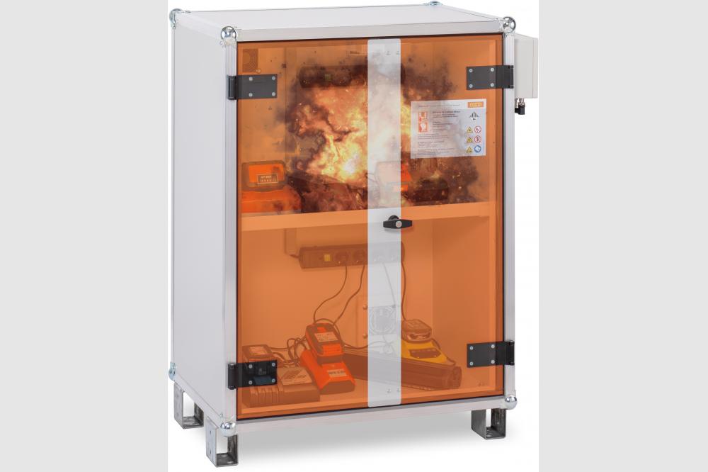 Akku-Sicherheitsschrank mit &Uuml;berdruck- und Explosionssicherung