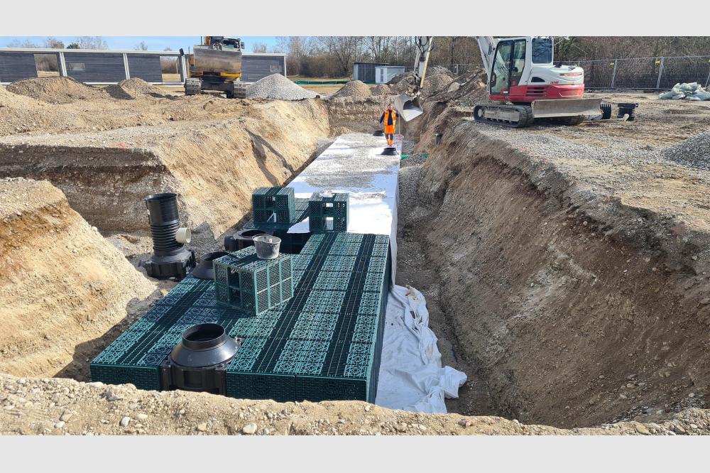 Parkplatz-Entwässerung für Olympia-Gelände