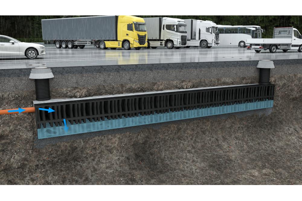 Cleveres Regenwassermanagement mit Stapelschächten 